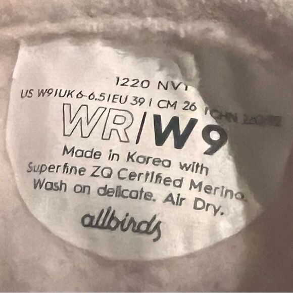 Allbirds Wool Runner Tennis Shoes Sz 10 White Gray - Picture 8 of 8